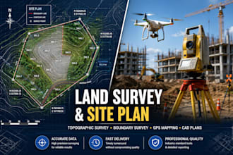 professional land surveyor site plan topographic and property boundary survey