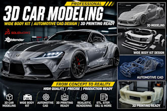 3d car model car design car body kit automotive cad design for 3d printing