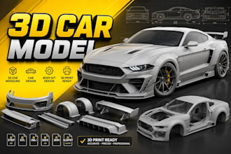 3d car model car design car body kit automotive cad design for 3d printing
