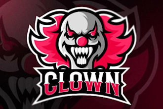 create modern style for halloween tal outdoor candy clown mascot logo design