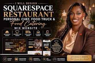 design squarespace restaurant personal chef food truck food catering wix website
