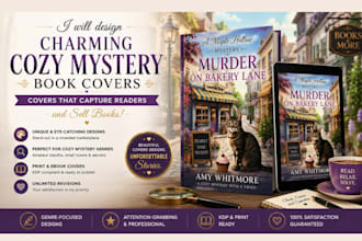 design a charming cozy mystery book cover that sells on kdp