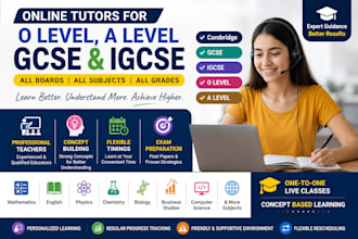 provide online tutors for o level, a level, gcse and igcse students