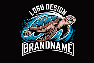 make awesome style sea turtle mascot e sport logo in very short time