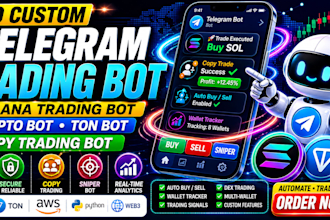 do custom telegram cypto trading bot, ton bot and solana bot, copy trading bot