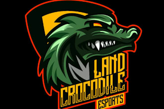 create awesome crocodile mascot logo with express delivery