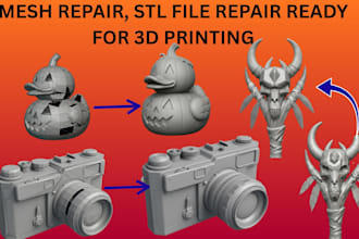 repair, edit, fix mesh, modify and optimize 3d model stl file for 3d printing