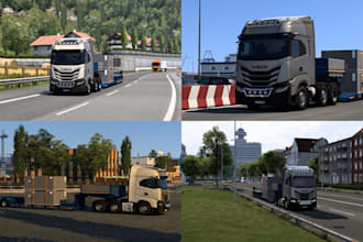 create a ats, ets2 mods including trucks, trailers, maps, and physics tuning