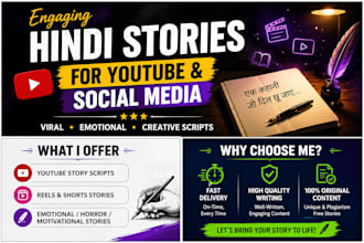 write engaging hindi stories for youtube and social media