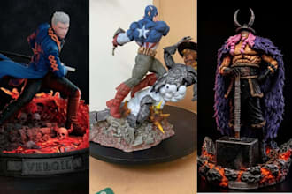 do 3d print and paint 3d figurine miniature 3d character model and anime figure