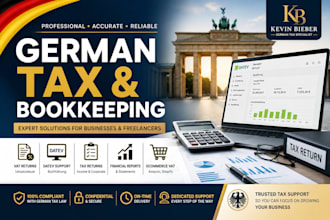do german tax bookkeeping, vat return, income tax, and datev
