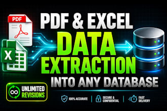 automate PDF and excel data extraction into any database