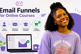 online course email marketing, webinar funnel, launch email, student funnel