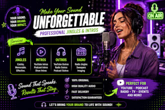 sing custom jingles and intros as a female singer songwriter for podcasts intro