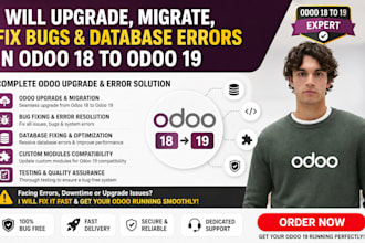 upgrade migrate fix bugs database errors in odoo 18 to odoo 19
