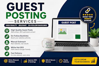 provide guest posts and SEO backlinks