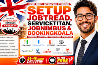 setup jobtread servicetitan jobnimbus bookingkoala construction hvac plumbing