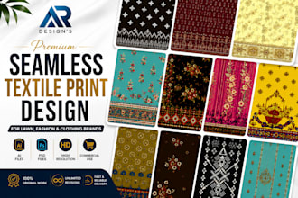 create seamless textile print designs for clothing and fashion brands