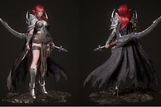 create aaa fantasy rpg characters for unreal engine 5 and unity