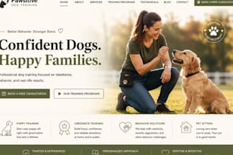 design wix dog training website puppy obedience dog behaviour pet sitting