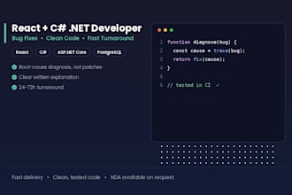 fix bugs in your react or csharp aspnet core application