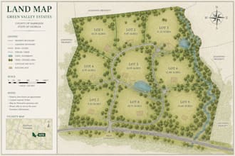 design accurate site plan, land map and development layout with terrain maps