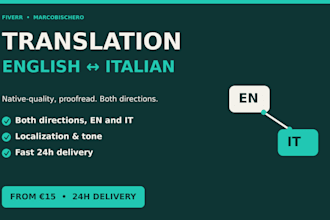 translate english to italian and italian to english naturally