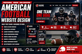 design an american football website, football club, sports team website