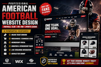 design an american football website, football club, NFL sports website