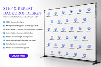 design backdrop or step and repeat banner in 2 hour
