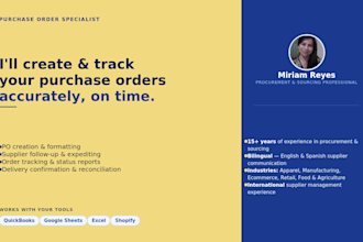create and track purchase orders for your business