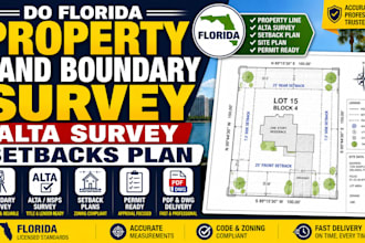 do florida property land boundary survey alta setbacks plan