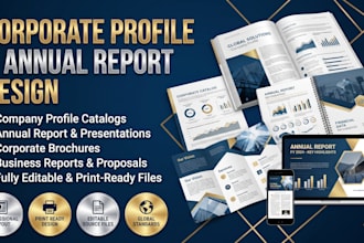 do company profile catalog design, annual report presentation corporate brochure