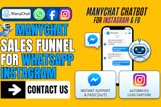 setup manychat automation chatbot for instagram and facebook, make uchat chatbot