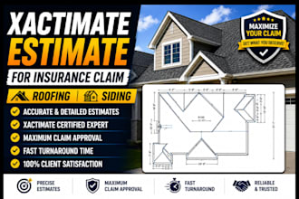 write xactimate insurance claim estimate for residential roofing and exterior