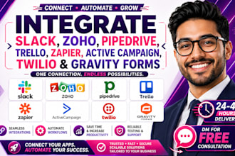 integrate slack zoho pipedrive trello zapier activecampaign twilio gravity forms