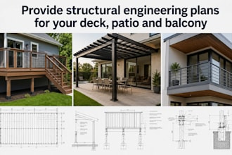 provide structural engineering plans for decks, patios and balconies