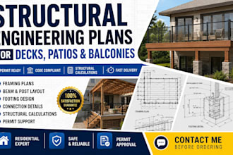 design structural engineering plans for decks, patios and balconies