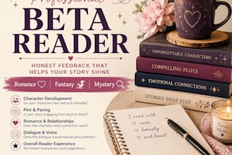 beta read your romance, romantasy or fiction manuscript