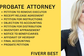 be your probate lawyer for estate distribution, property and executor disputes