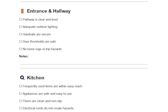 design home safety checklists