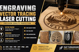 create vector illustration logo engraving files tracing convert image to svg dxf