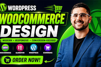 design wordpress ecommerce website or woocommerce online store