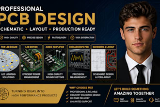 design pcb led board driver audio amplifier oscilloscope pcb schematic, layout