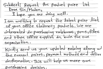write  neat handwritten english letters
