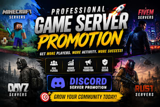 minecraft server promotion, fivem server, dayz rust discord server ads