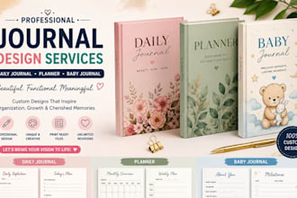 design a dayly journal, planner and baby journal design