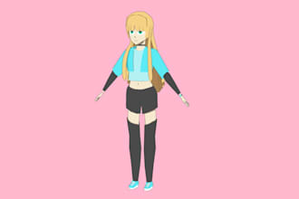 create low poly game ready 3d character models