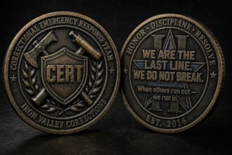 help design logo for challenge coins and shirts