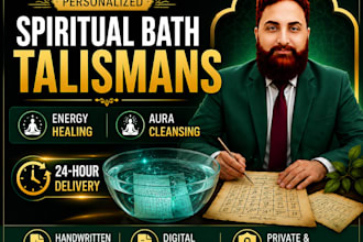 write custom spiritual bath talismans for energy healing